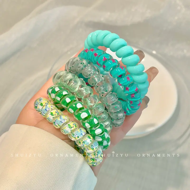 Korean Hair Tied Rings Rainbow Color - Image 39