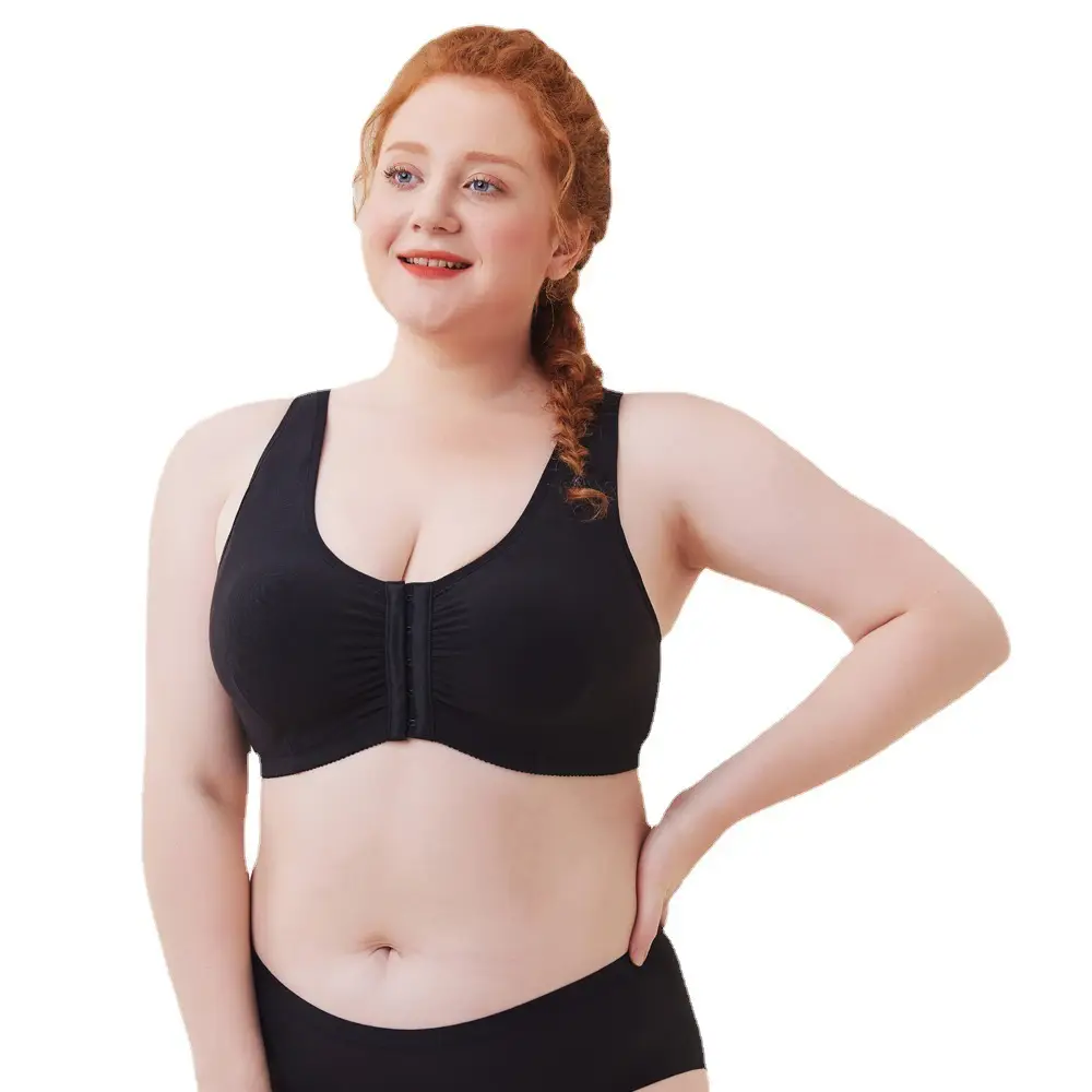 Women's Front Button Sports Bra Plus Size Running Shockproof - Image 11