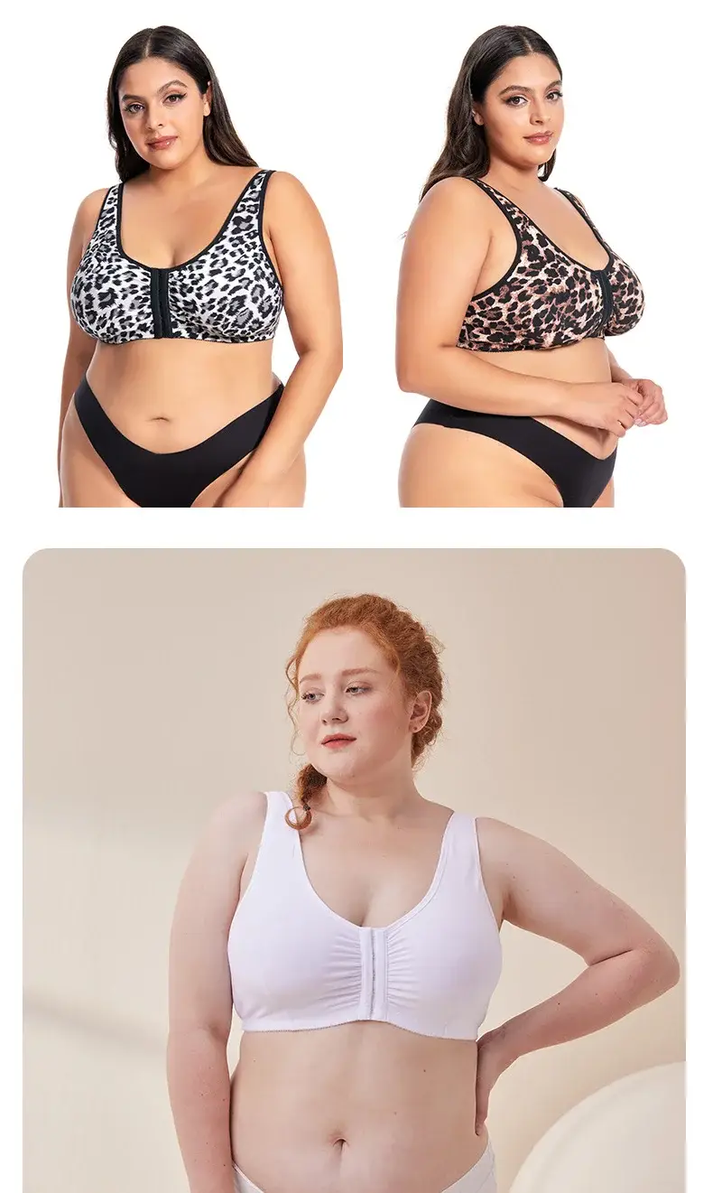 Women's Front Button Sports Bra Plus Size Running Shockproof — feature 15
