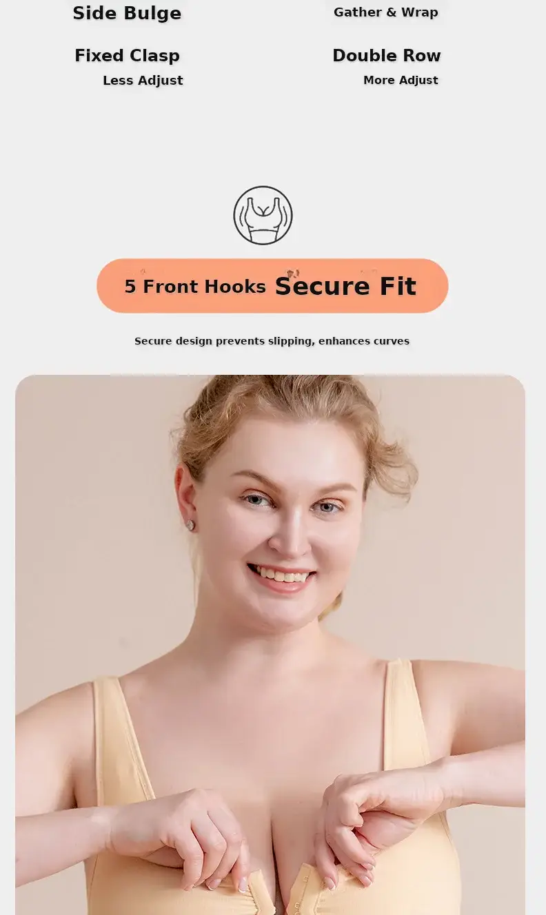 Women's Front Button Sports Bra Plus Size Running Shockproof — feature 4