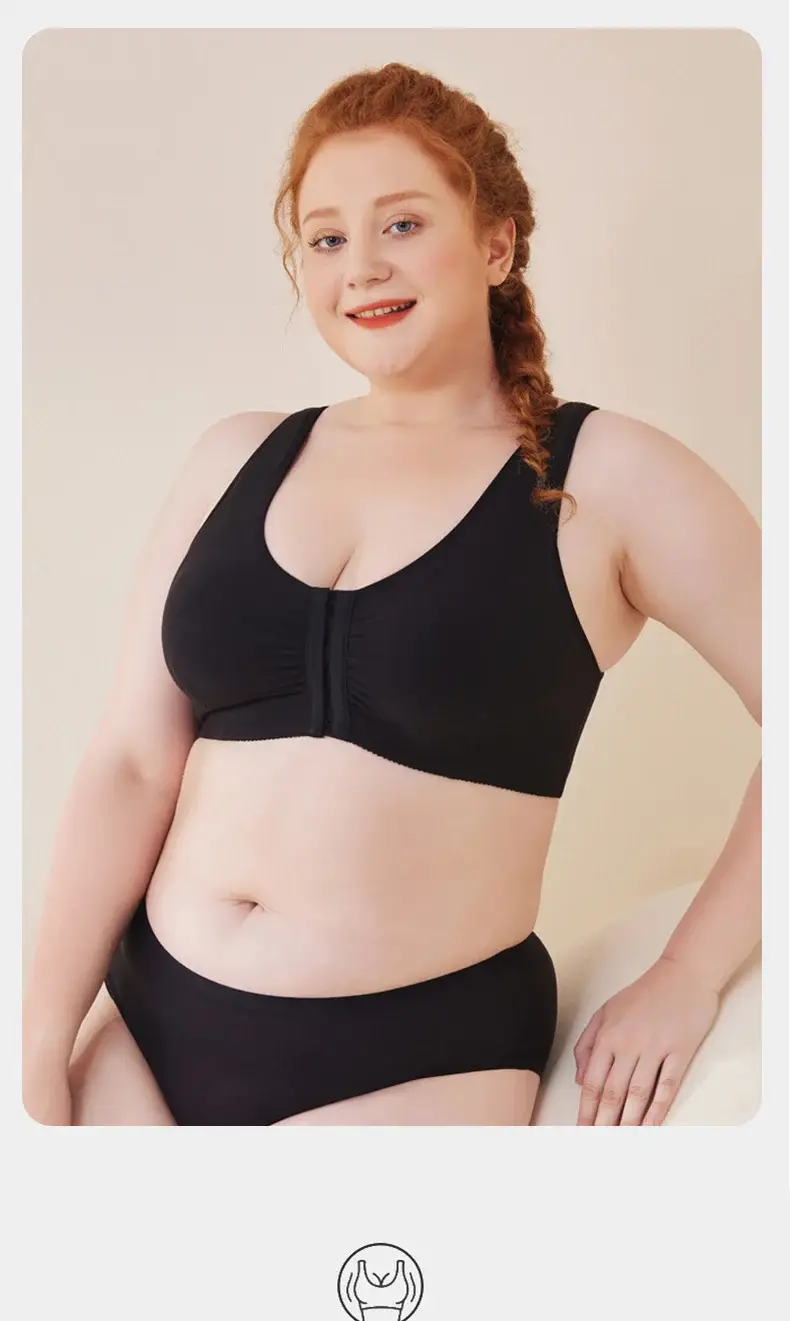 Women's Front Button Sports Bra Plus Size Running Shockproof — feature 7