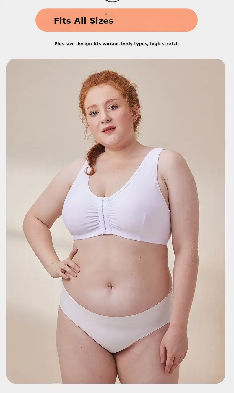 Women's Front Button Sports Bra Plus Size Running Shockproof — feature 8