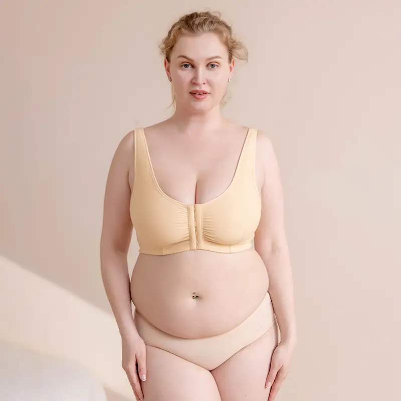 Women's Front Button Sports Bra Plus Size Running Shockproof - Image 3