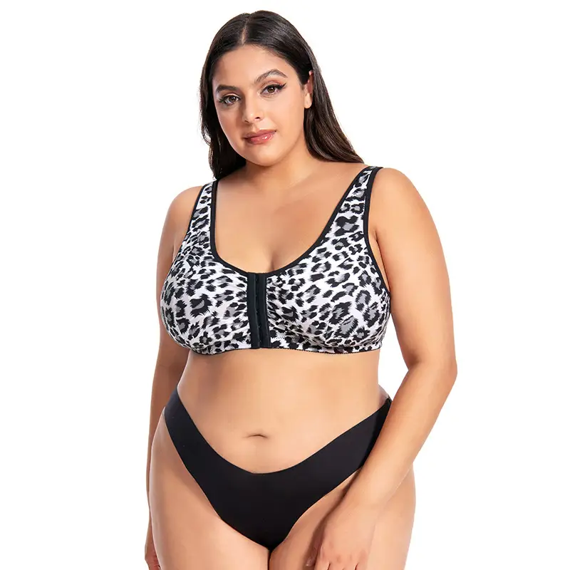 Women's Front Button Sports Bra Plus Size Running Shockproof - Image 5