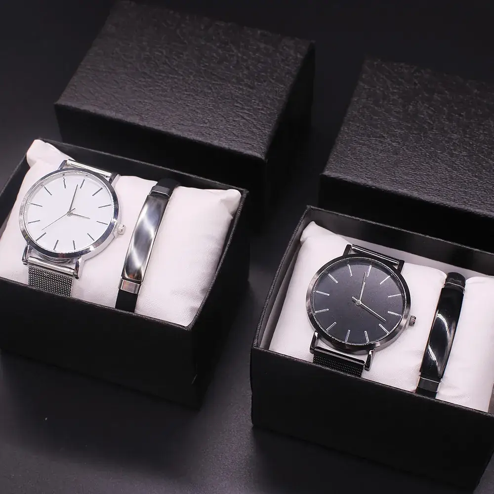 Men's Stainless Steel Watch Set with White Dial - Image 5