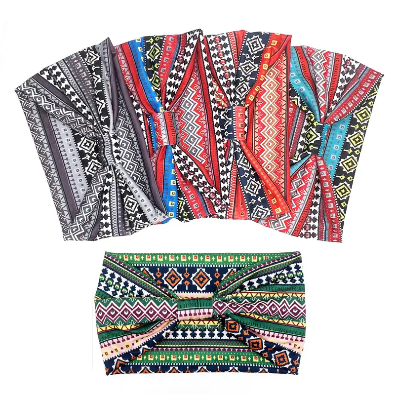 New Bohemian Ethnic Print Yoga Hair Band - Image 58