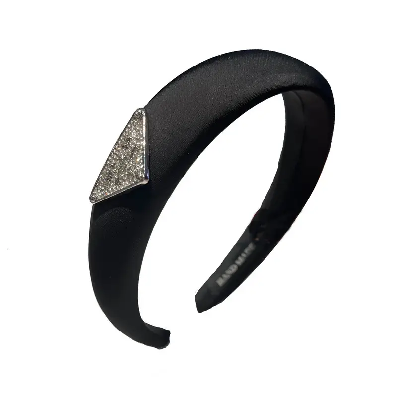 Black Ice Silk Triangle Hairpin Hoop for Women