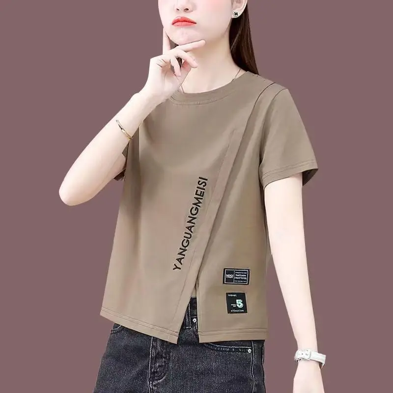 Women White Short Sleeve T-Shirt Korean Style 2022 - Image 6