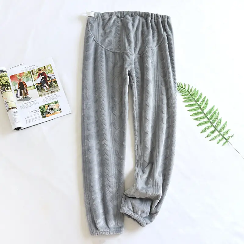 Autumn & Winter Thicken Flannel Belly Support Pants for Lactation Period - Image 4