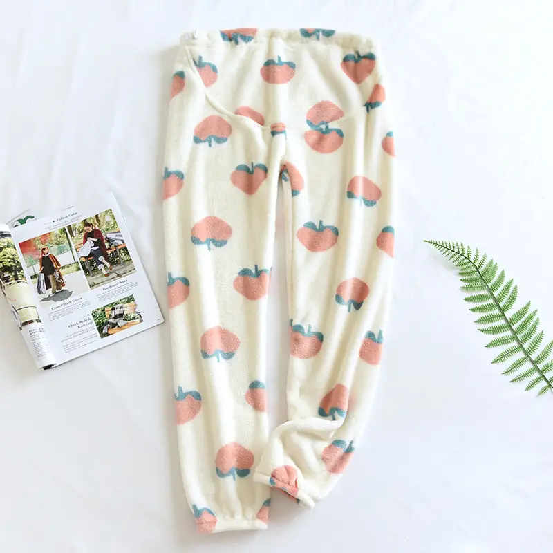Autumn & Winter Thicken Flannel Belly Support Pants for Lactation Period - Image 7