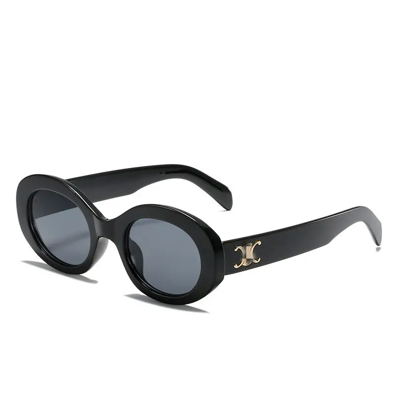 Women's Black Cat's Eye Sunglasses with Brown Tint - Image 13