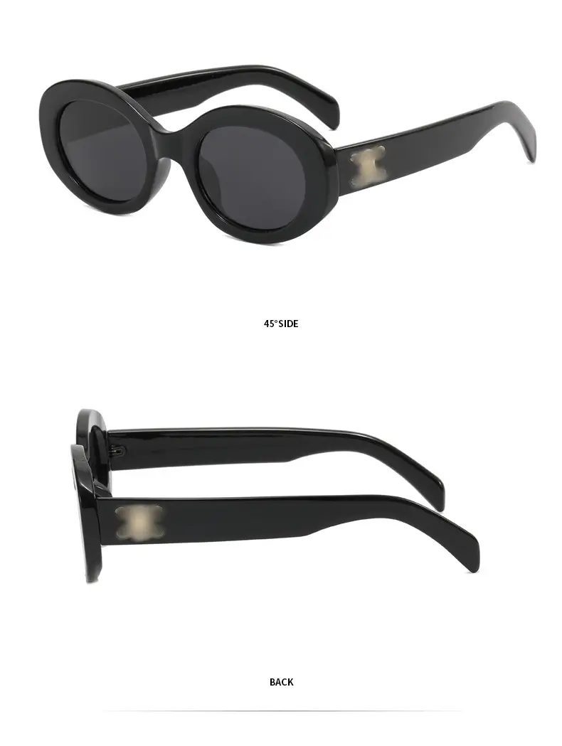 Women's Black Cat's Eye Sunglasses with Brown Tint — feature 11
