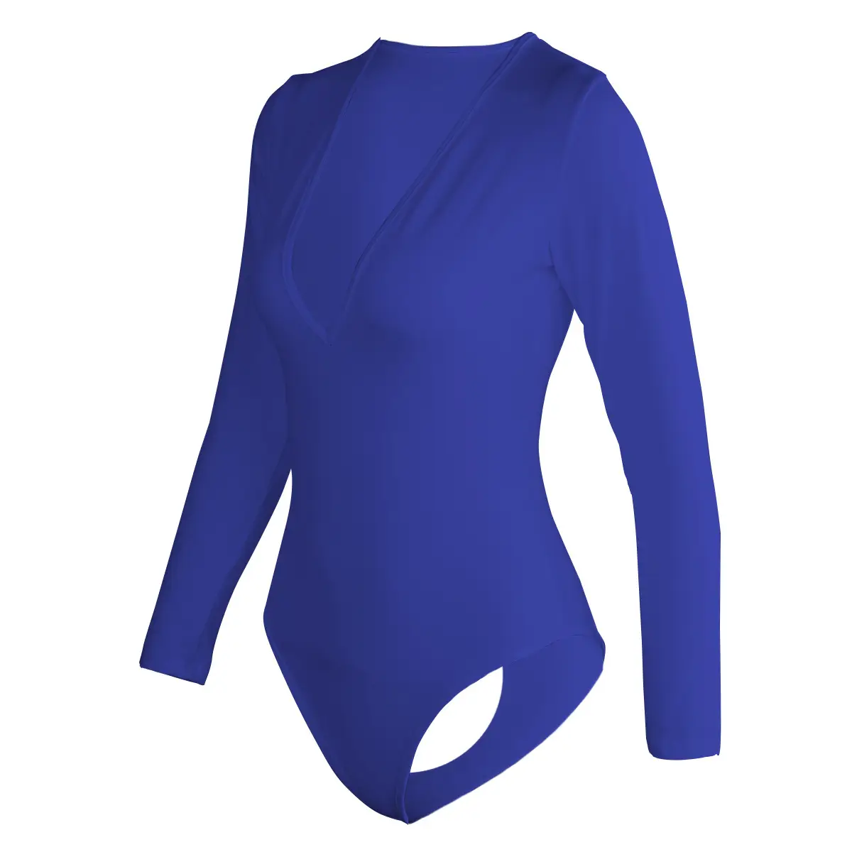 2022 Women's V Neck Long Sleeve Jumpsuit Blue Black - Image 10