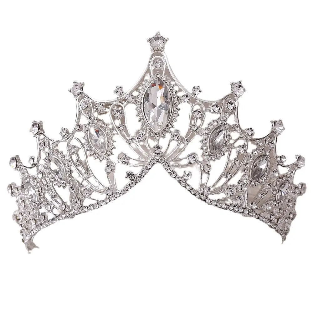 Korean Style Gold Silver Bridal Crown Headband - Image 12