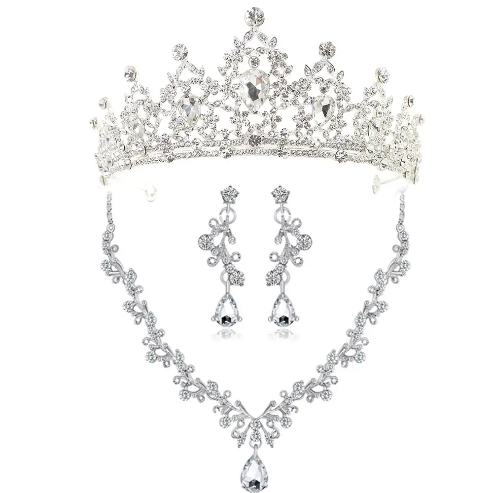 Korean Style Gold Silver Bridal Crown Headband - Image 3
