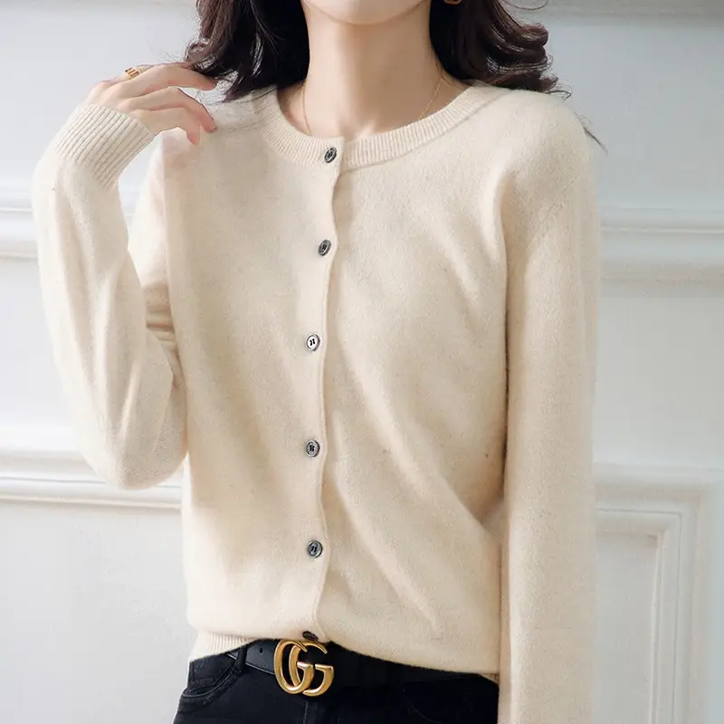 Women's Knitted Cardigan Sweater Orange Small