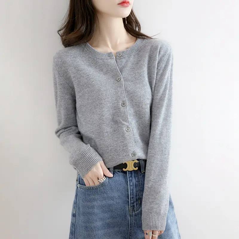 Women's Knitted Cardigan Sweater Orange Small