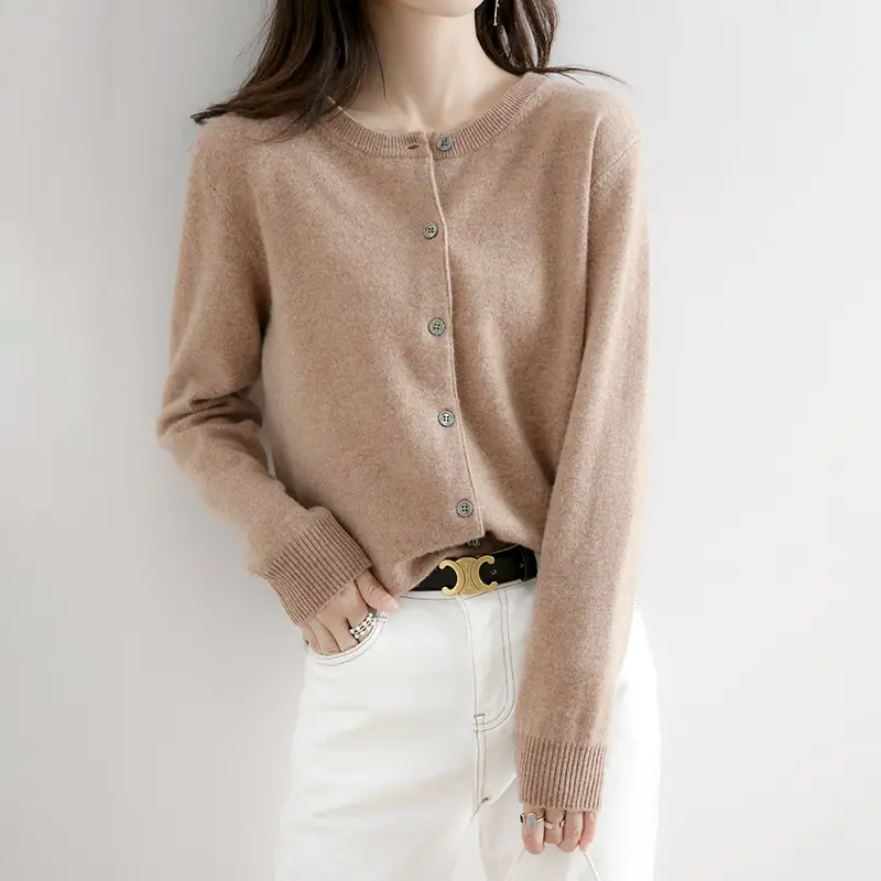 Women's Knitted Cardigan Sweater Orange Small