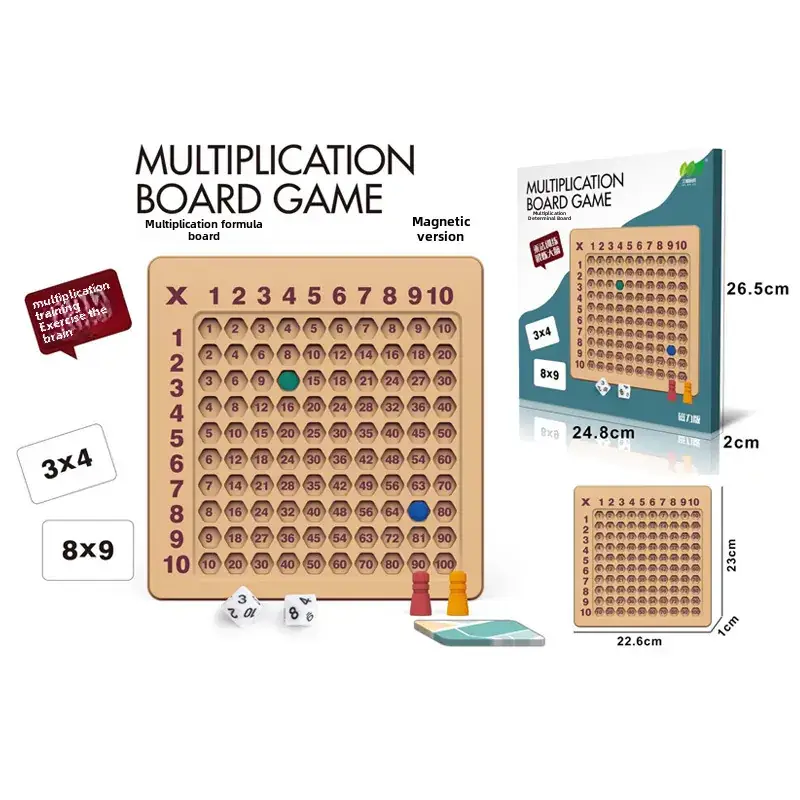 Magnetic 3x4x5x6x7x8 Children's Multiplication Table Toy