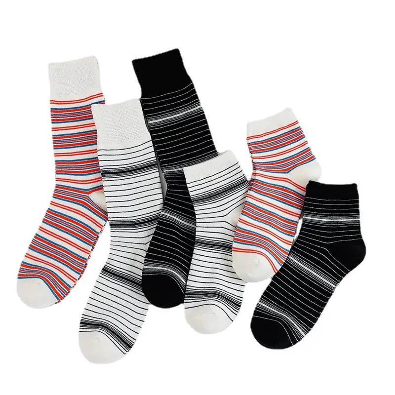 AMUSIVE Japanese Style Stockings for Children Ins Retro Niche Slimming Middle Tube Colorful Sports Male Irregular Stripes
