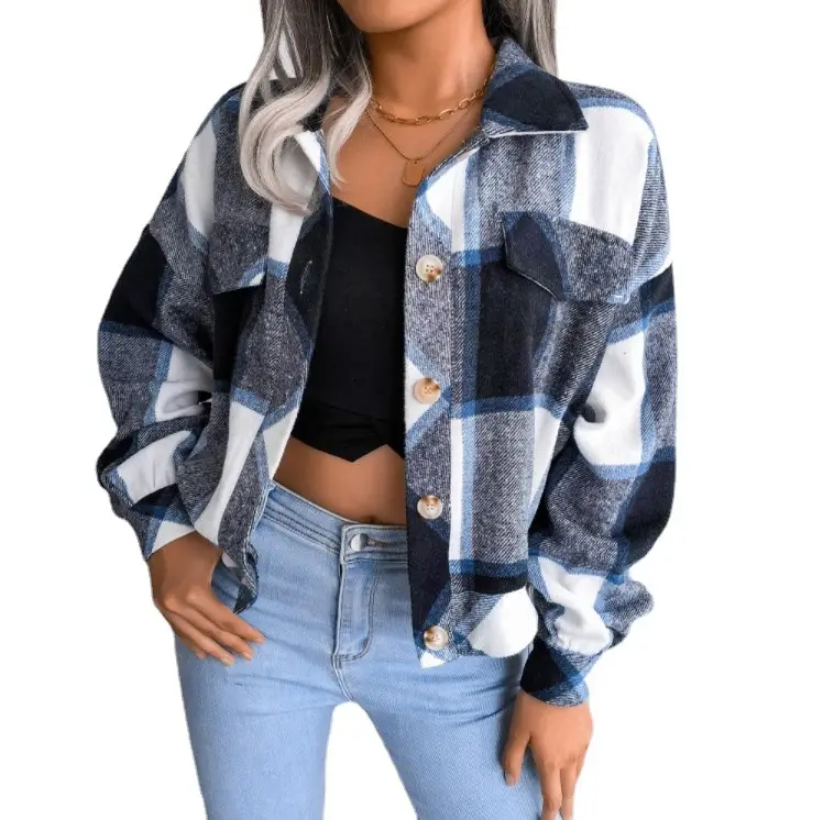 2025 Plaid Woolen Jacket Women Winter Outfit - Image 9
