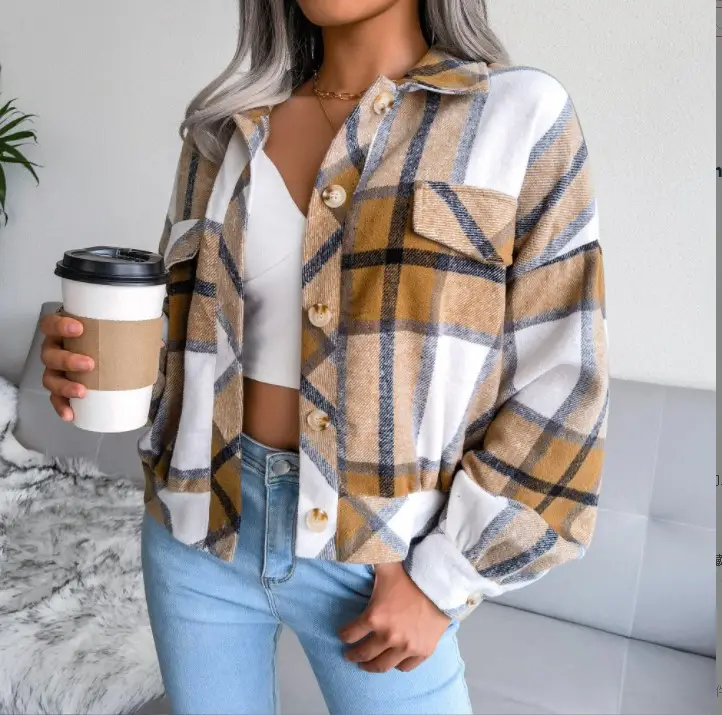 2025 Plaid Woolen Jacket Women Winter Outfit - Image 2