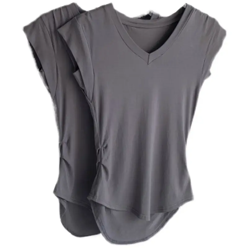 Women V-Neck T-Shirt Solid Slim Fit 2026 - Image 8