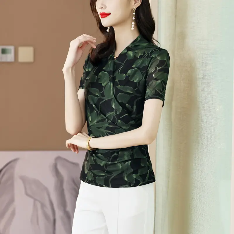 Black Lace V-Neck Top for Women 2023 - Image 6