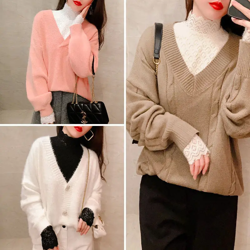 Women's White Lace Fleece Fingerless Gloves 2022 - Image 8