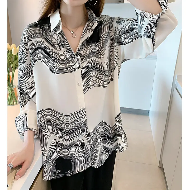 Women's Loose Slimming Striped Shirt Autumn 2025 - Image 5