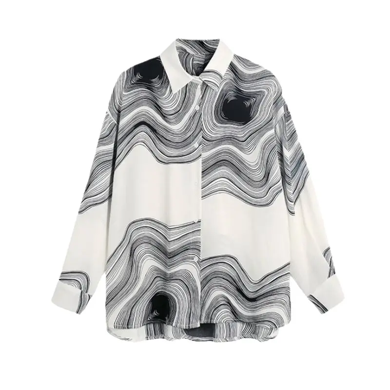 Women's Loose Slimming Striped Shirt Autumn 2025 - Image 7