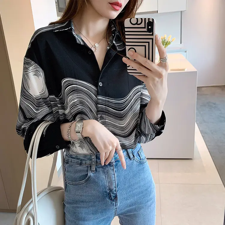 Women's Loose Slimming Striped Shirt Autumn 2025 - Image 2