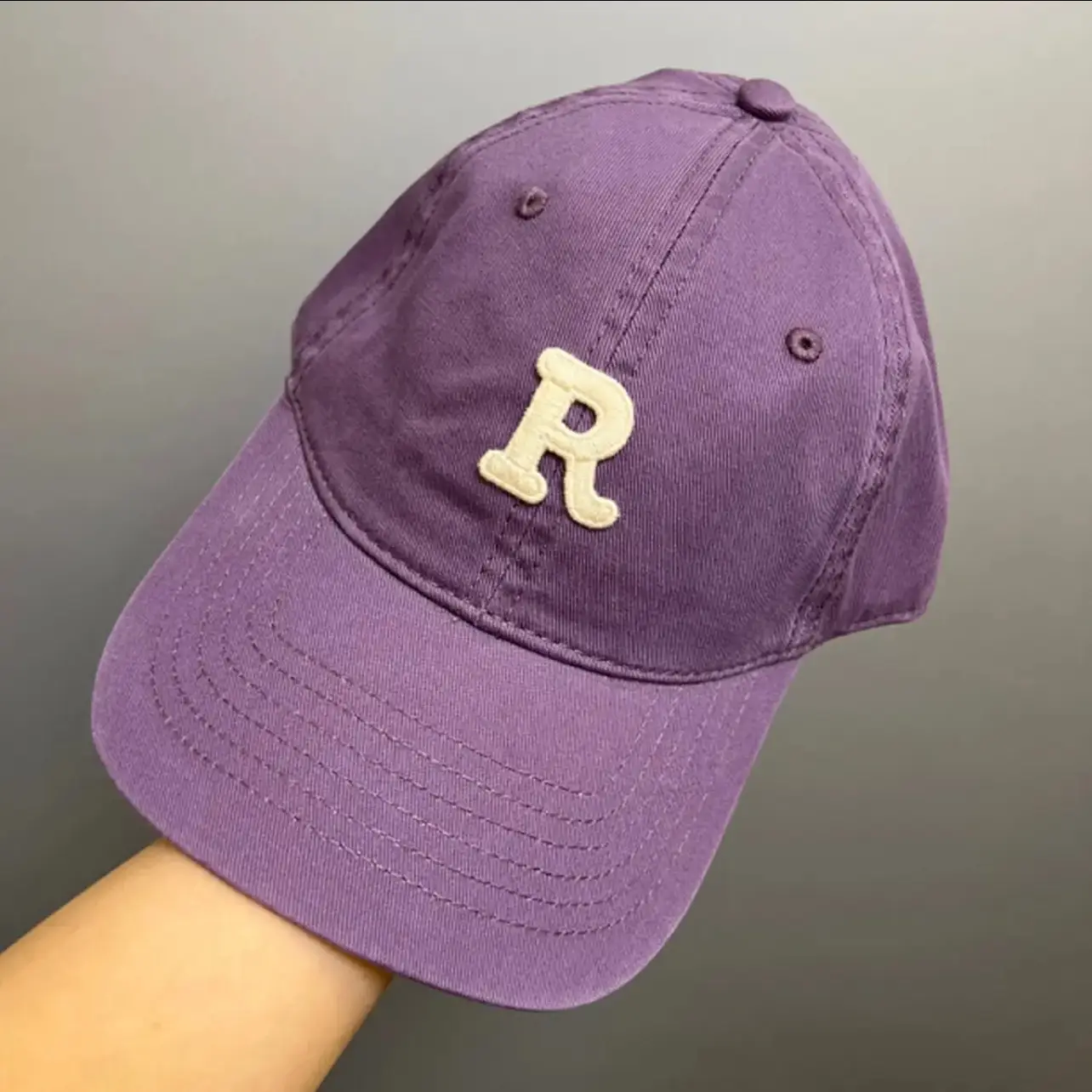 Women R Cap Purple Gold Embroidery Hoodie Set - Image 9