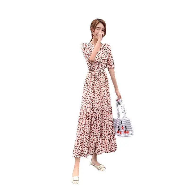 Women Chiffon Floral Long Skirt Beach Dress