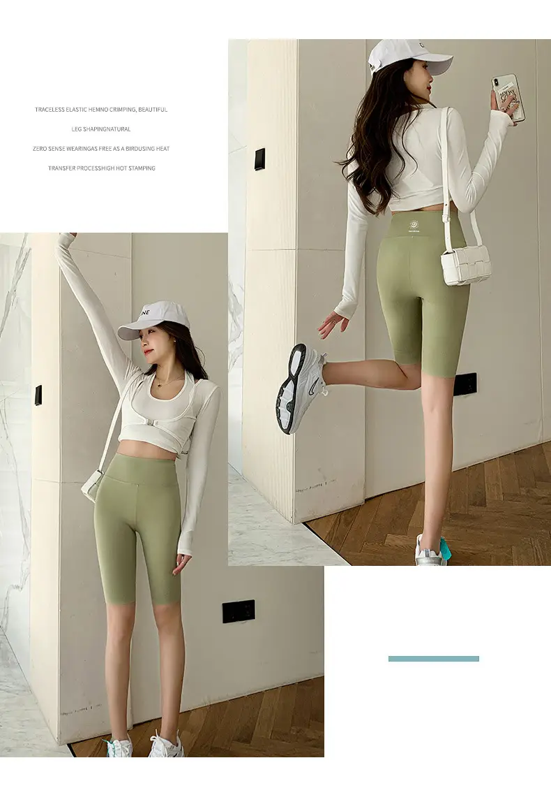Women High-Waisted Leggings 5-Piece Green — feature 32