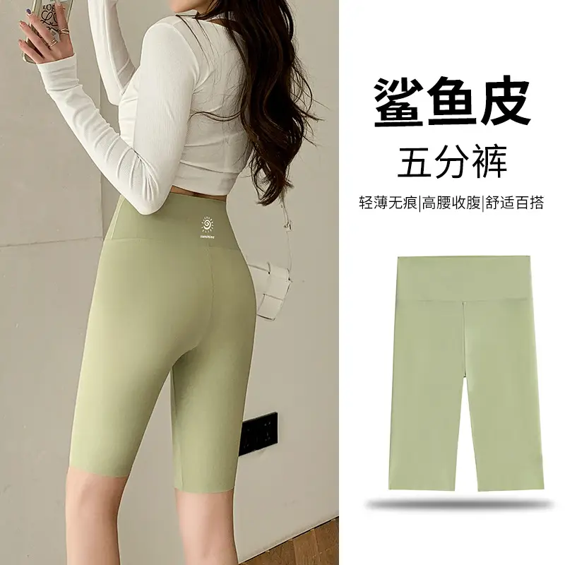 Women High-Waisted Leggings 5-Piece Green - Image 4