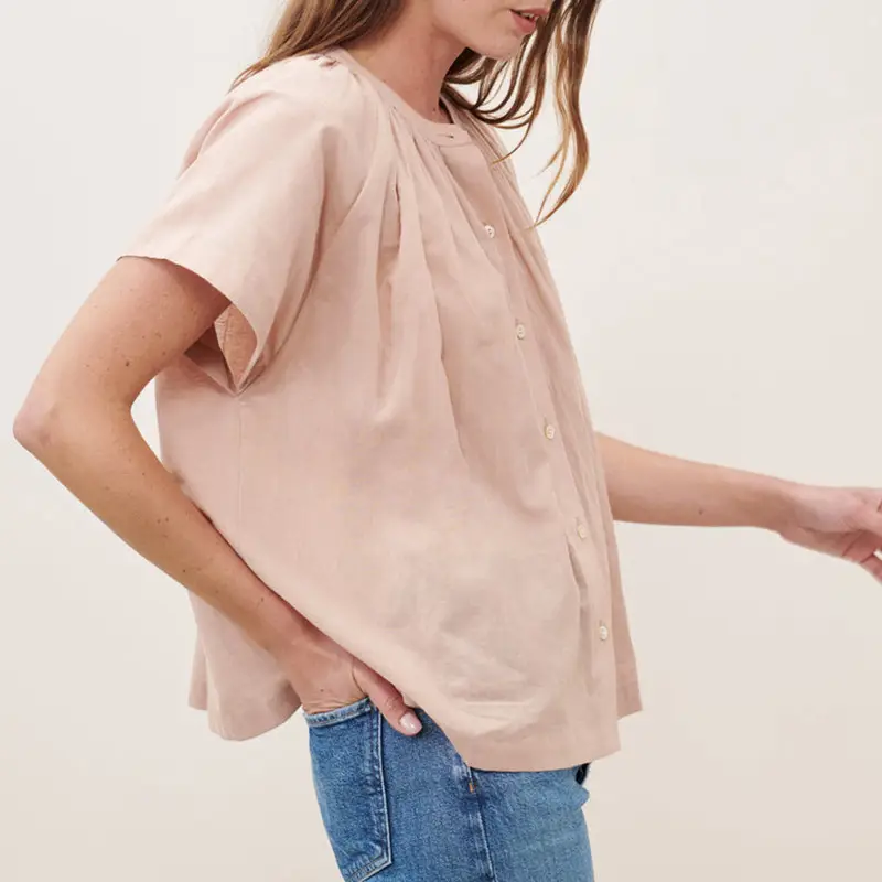 Women Clear Cotton Batwing Shirt Summer White