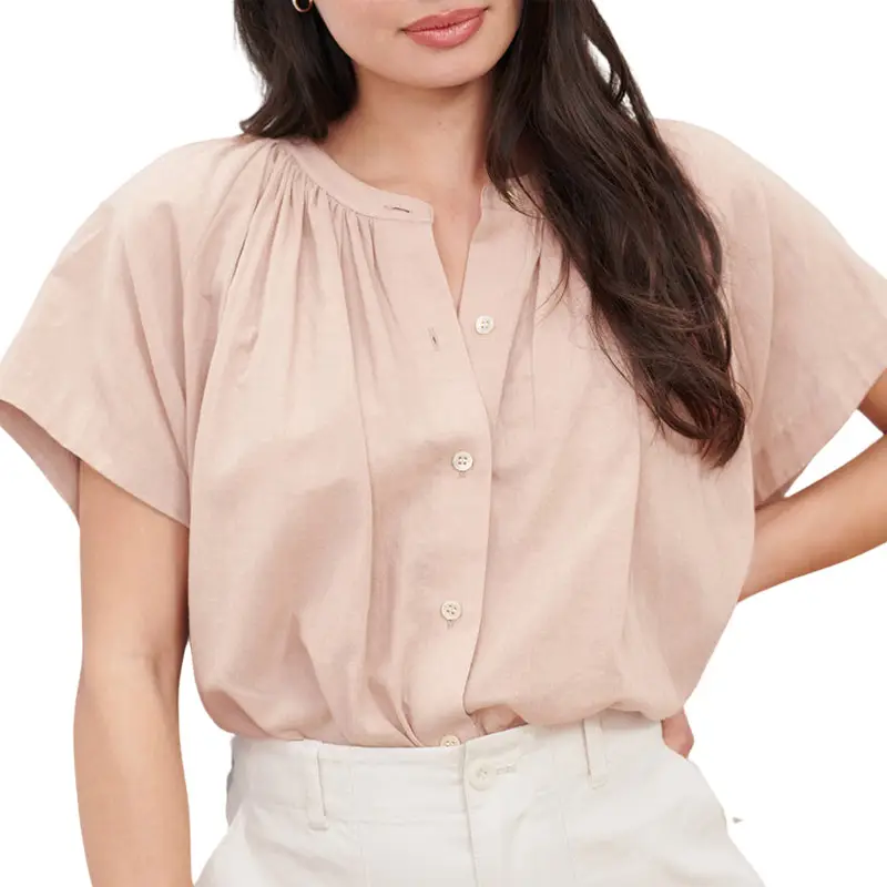 Women Clear Cotton Batwing Shirt Summer White