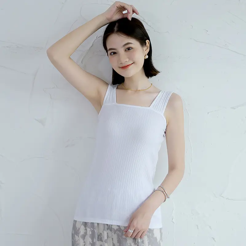 Women Japanese Pullover Wide Shoulder Sling Slim Fit Cotton Summer Top - Image 10