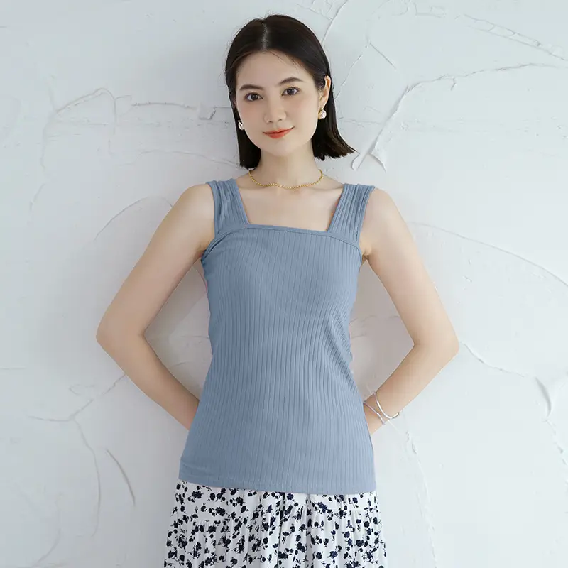 Women Japanese Pullover Wide Shoulder Sling Slim Fit Cotton Summer Top - Image 4