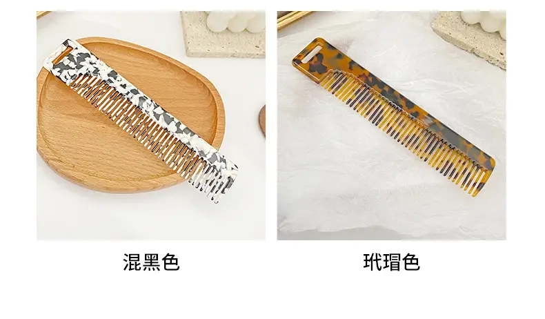 Retro Acetate Hair Comb for Women Long Hair Commuting Makeup — feature 4