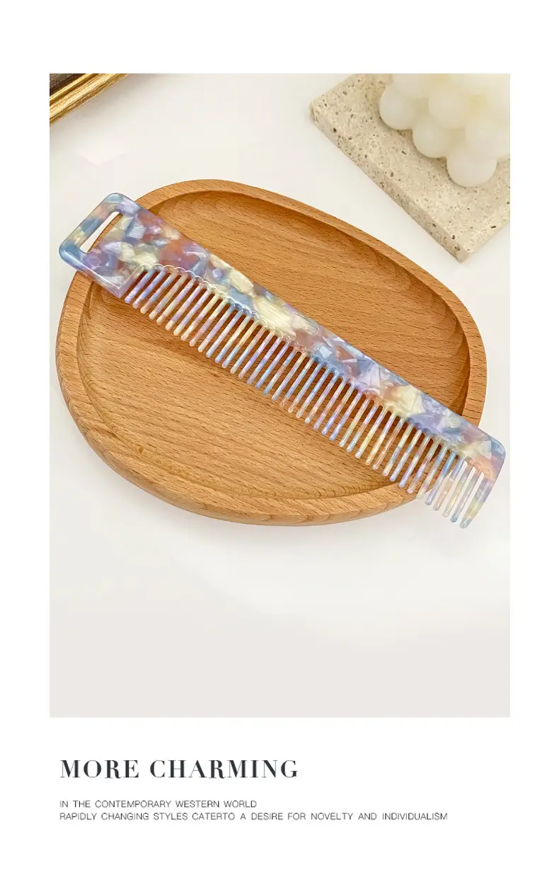 Retro Acetate Hair Comb for Women Long Hair Commuting Makeup — feature 6