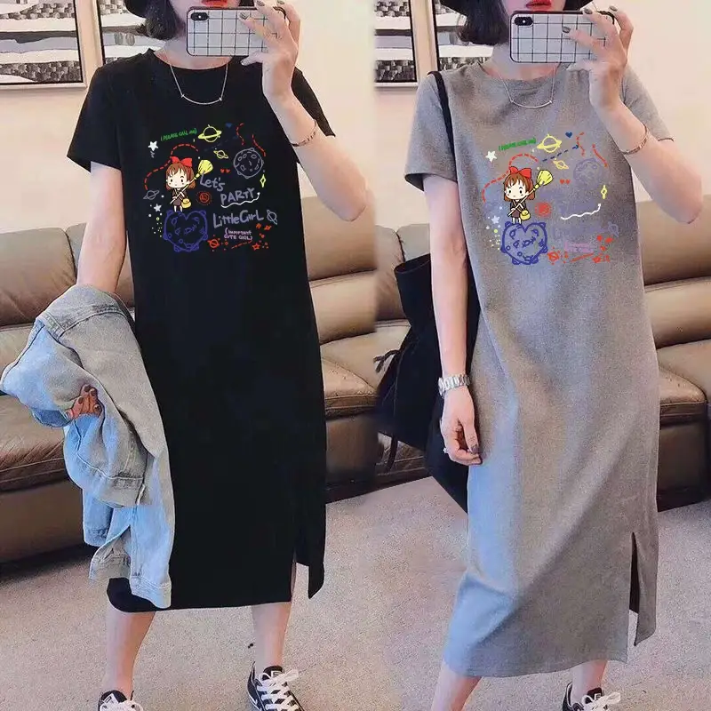 Maternity Lactation Dress Cartoon Print Summer Outfit — feature 11
