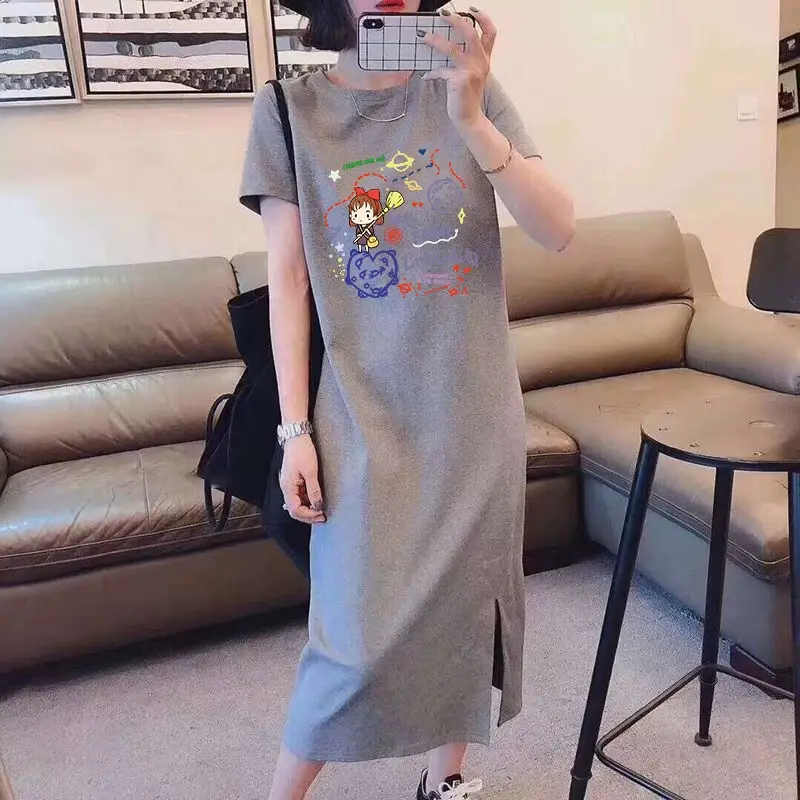 Maternity Lactation Dress Cartoon Print Summer Outfit — feature 13