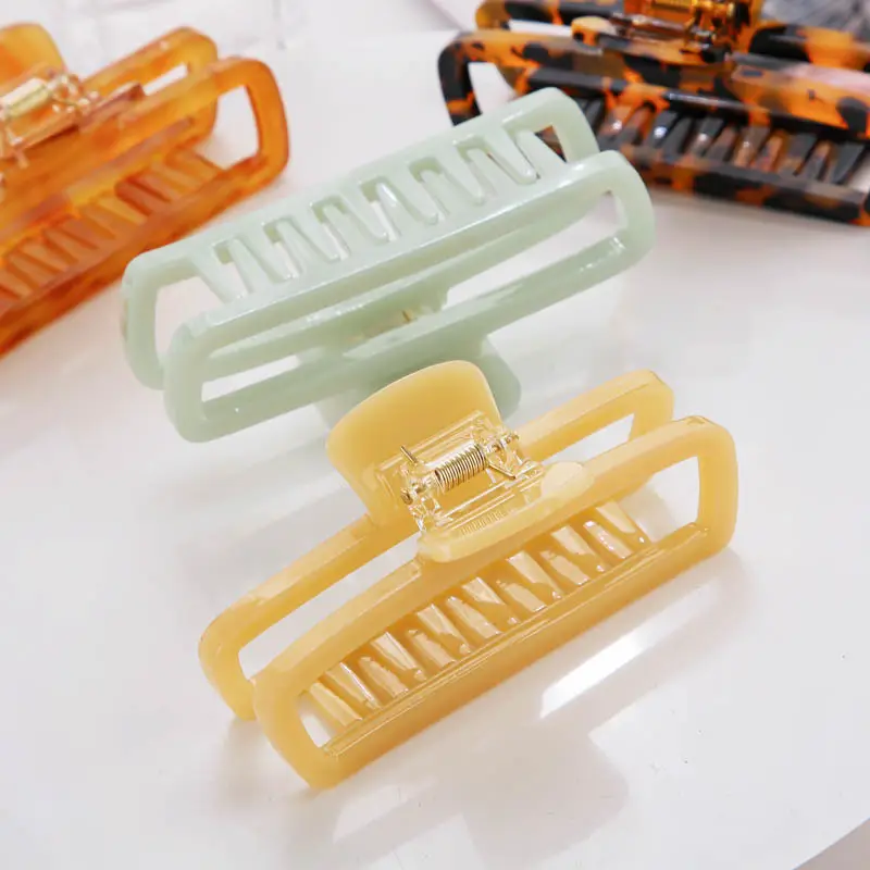Retro Hollow Hair Clips Large Square Acetate Decor - Image 10