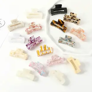 Retro Hollow Hair Clips Large Square Acetate Decor — feature 4