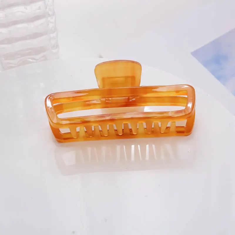Retro Hollow Hair Clips Large Square Acetate Decor - Image 4