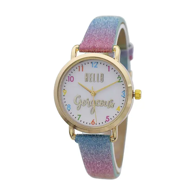 Fashionable Glitter Wristwatch for Girls Pink Blue - Image 5