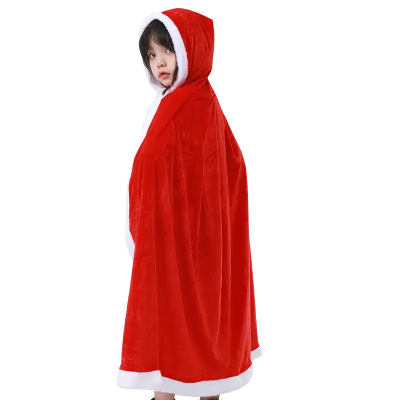 Red Santa Cape Hooded Costume for Kids & Adults - Image 6