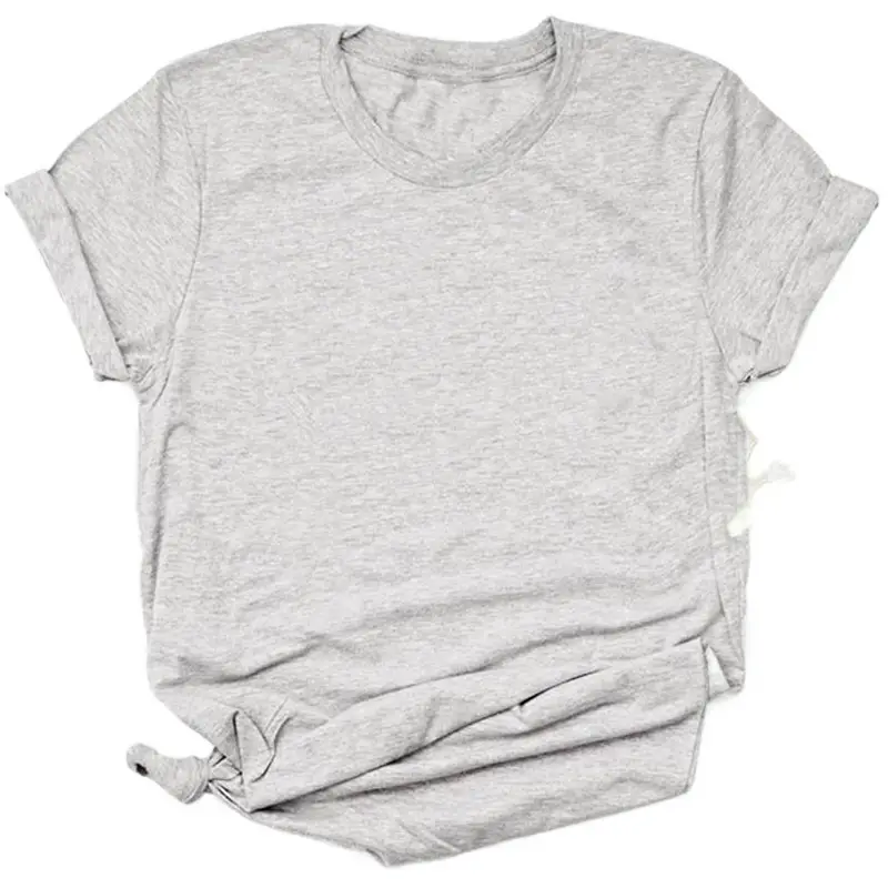 Women White Round Neck T-Shirt Casual Short Sleeve - Image 19